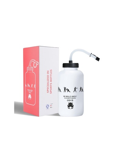 Suntek Spor Su Şişesi 1l Sızdırmaz Sıkma Kadınlar Erkekler Beyaz