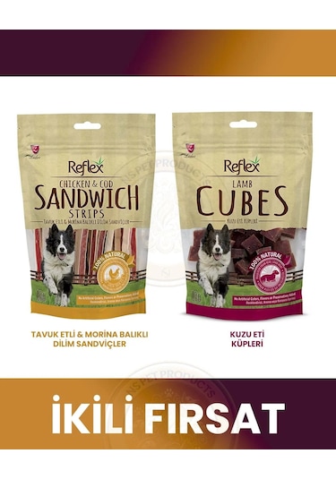 Reflex Köpek Ödül Maması 2 Lezzet 2x80gr Strıps-cubes