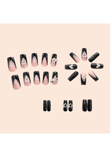 3d Çiçekli Takma Tırnaklar - 24 Adet Stil 2