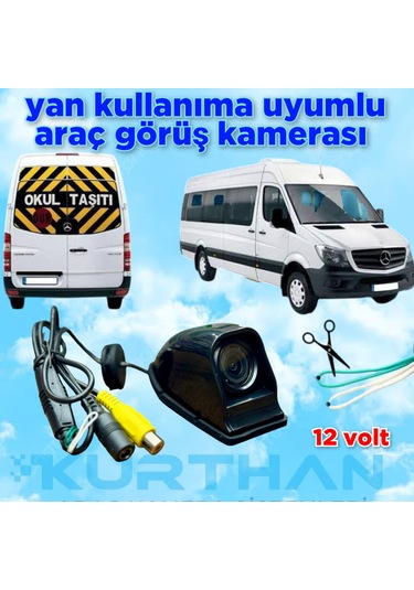 Yan Araç Kamerası Panelvan Servis V.b Araçlara Uyumlu 12 Volt