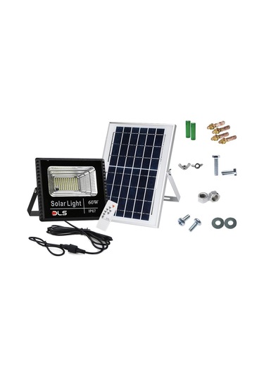 DLS 60W Güneş Enerjili Bahçe Aydınlatma Solar Sokak LED Projektör