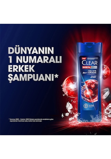 Clear Men Kepeğe Karşı Etkili Şampuan Hızlı Stil 2si 1 Arada 3 x 350 ML