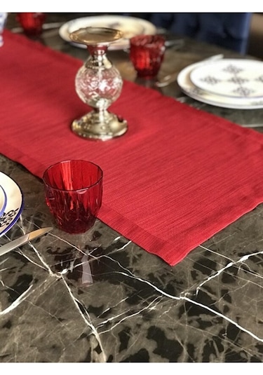Valerium Simli Kırmızı Runner 40x150cm Kırmızı