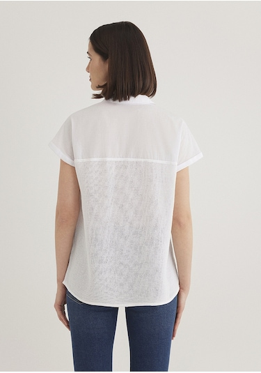 Mavi - Kısa Kollu Beyaz Bluz 1210801-620 Beyaz