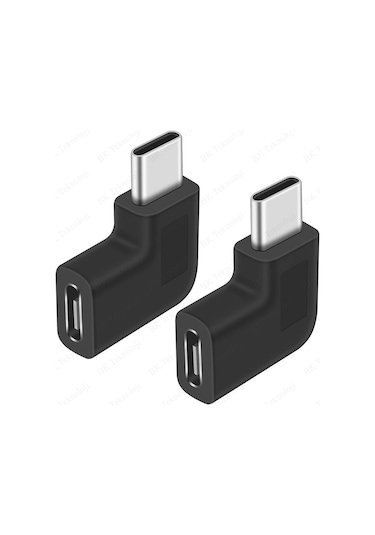 90 Derece L Tip Sağ Ve Sol Açılı Usb C Type-c Erkek - Dişi Adaptö