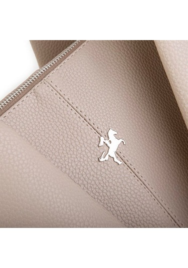 Nas 1271 Kadın Omuz Çantası Bej Baskılı Siyah