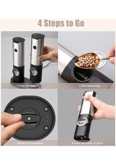 Besthome1 Tuz & Karabiber Otomatik Doldurma Değirmeni Usb C Gümüş 52944521 Gümüş