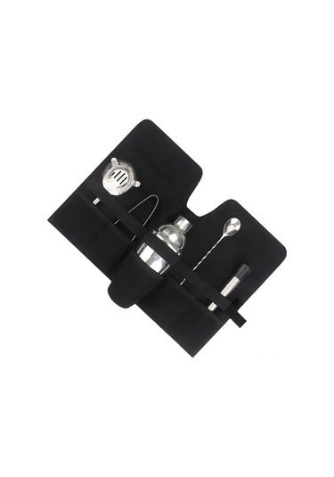 Fortunelane Kollektif Kokteyl Aletleri Çantası - Ahşap Kumaş, Taşınabilir, Kamp İçin Profesyonel Mixoloji Seti Çok Renkli Çok Renkli