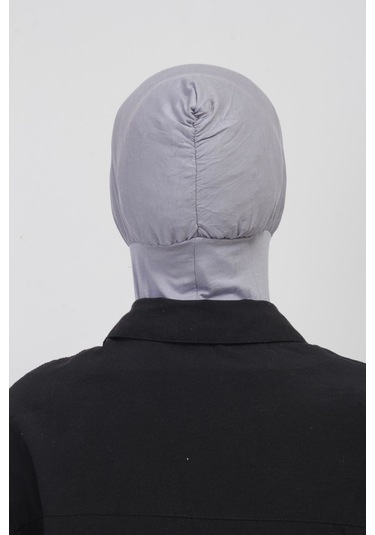 Pratik Esnek Likralı Boyunluklu Geçmeli Bone Gri