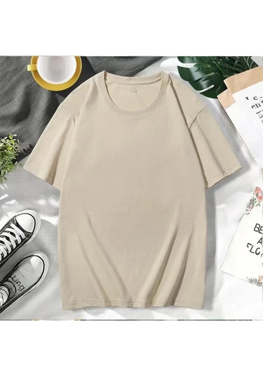 Snapbuy180g Pamuk Erkek Kadın Yazlık T-shirt Kısa Kollu Düz Renklacivert Lacivert