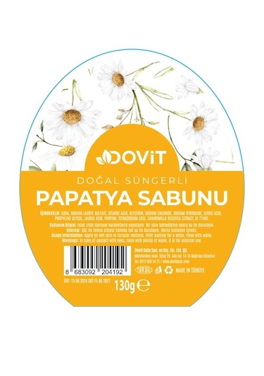 Dovit Papatya Sabunu Doğal Süngerli 130 G