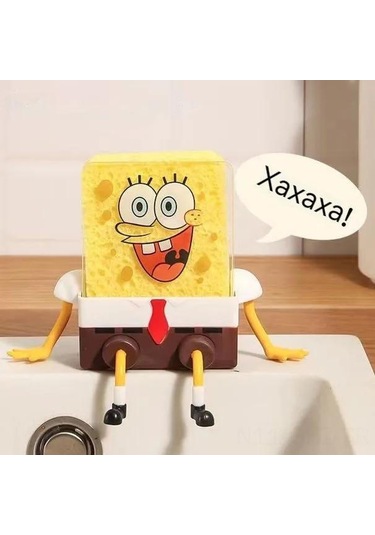 Aubyhe Mutfak Evcilcik Ve Sabun Tutucu, 11.5x8x6 Cm, Multifonksiyonel Sulama Rakipli Abs Plastik, Bakteri Büyümesini Azaltır, 1 Adet Sarı