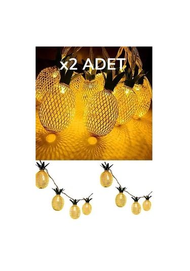 Buffer Dekoratif Pilli Pineapple Ananas Pilli Şerit Led Işık 1 Metre -m11 Sarı