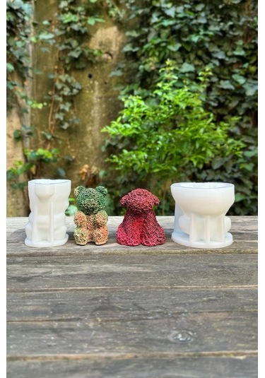 Rose Bear Ve Rose Dog İki Adet Silikon Mum Kalıp Seti