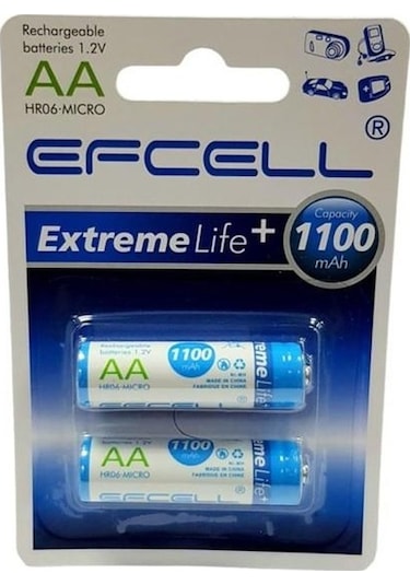 Efcell Aa 1.2v 1100ma Nimh Şarjlı Kalem Pil