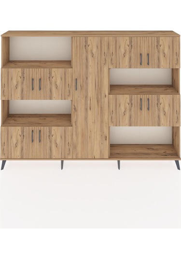 Arges Dolap 10 Raflı 9 Kapaklı 220x30x163 Çam-çam Çam-çam