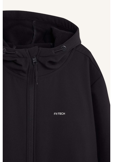 DeFactoFit Su İtici Regular Fit Kapüşonlu Fermuarlı Softshell Mont D6178AX25SPAR220
