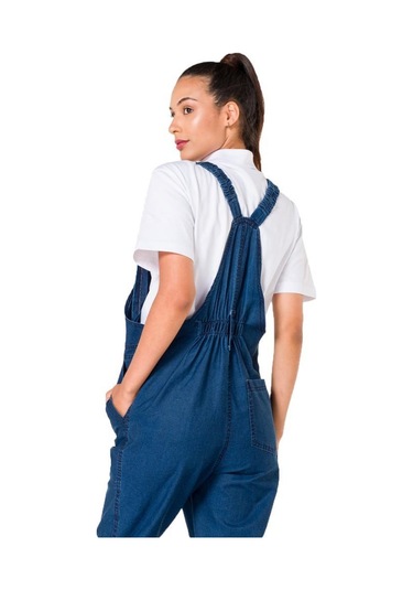 Şensel, Yazlık Kot Bahçıvan Tulum, Lacivert -8E145- Askılı Tulum