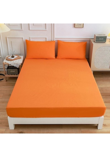 Turuncu Düz Renk Tek Kişilik Yatak Yastık Kılıfı 1.5/1.8 Tek Kişilik Çift Kişilik Nevresim Takımı Yastık Kılıfı Yok 120 200+27cm