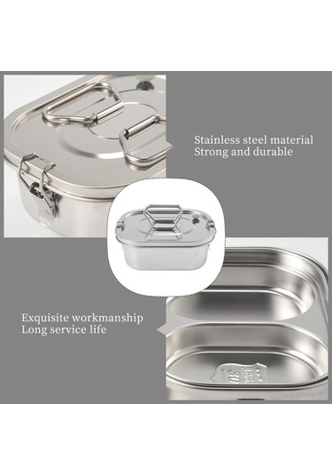 Ulzyvf Paslanmaz Çelik Öğle Kutusu - Çocuk Bento Kutusu, Gümüş, Dayanıklı Gümüş