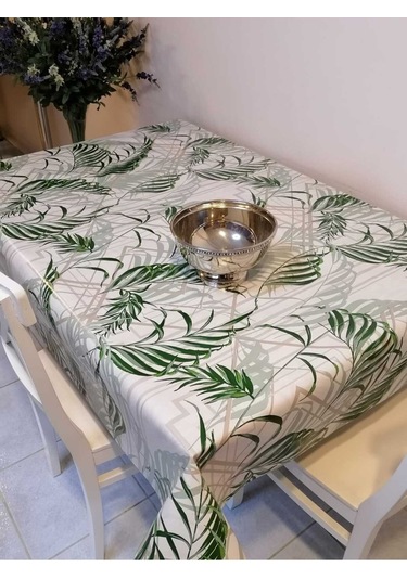 Elyaflı Pvc Muşamba - Desenli Silinebilir Masa Örtüsü 02mrl204a Yeşil