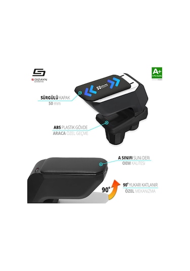 S-dizayn Renault Clio 5 Kol Dayama Kolçak Geçmeli Abs Siyah 2019 Üzeri A+kalite