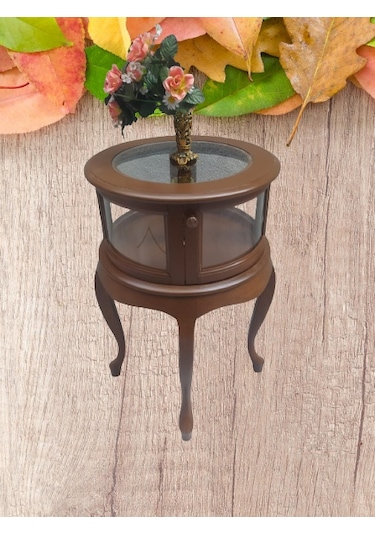 Bengimobilya Gümüşlük Yuvarlak Model Leylek Bacak Parlak Ceviz Kayın Lükens As