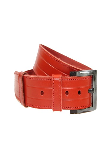 Hakiki Deri Erkek Kot Kemeri 4,5 Cm Kırmızı