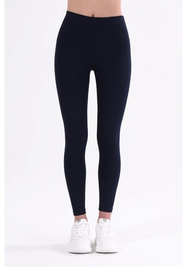 Kallima Lacivert Içi Polarlı Kışlık Yüksek Bel Toparlayıcı Fitilli Tayt Lacivert