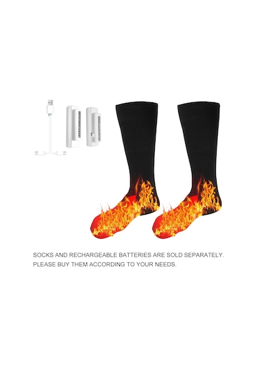 Konesam 3.7v 2200mah Şarj Edilebilir Li-ion Isıtıcı Çorap Pil Seti 2 Adet + Usb Kablosu - 35-55 C 3 Seviye Isı Kontrolü