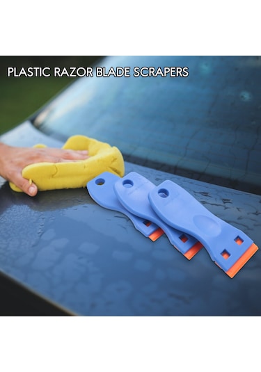Xiaaokeji Adet Plastik Jilet Bıçağı Kazıyıcıları Ve 100 Adet 1,5 İnç Çift Kenar