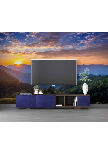 Gündoğumu Dağ Manzaralı Duvar Kağıdı Baskı