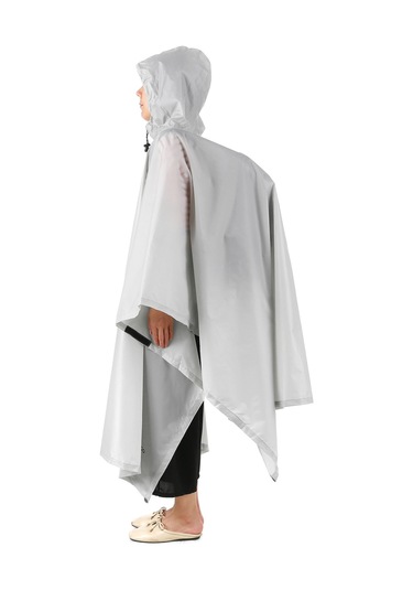 Skycity 210d Poliester Çok Amaçlı Outdoor Poncho - Pu8000mm Su Geçirmez, Çadır Matı/s Güneş Barı, Ultra Hafif, Gri Renk Çok Renkli