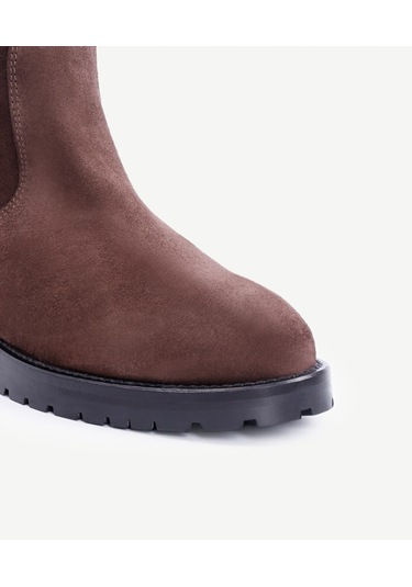 Yargıcı İçi Kürklü Deri Uzun Bot 25kkay4020x 003 Kahverengi