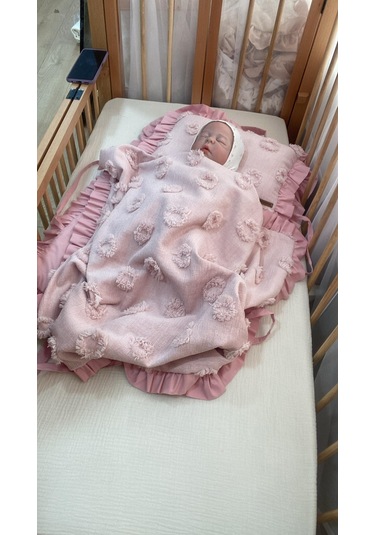 Alt Açma Seti Fırfırlı 3 Parça - Pembe