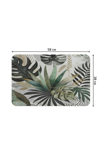 Joyarty Çamaşır Makinesi İçin Çiçek Kompozisyon Matı 58x38 421575480 Yeşil