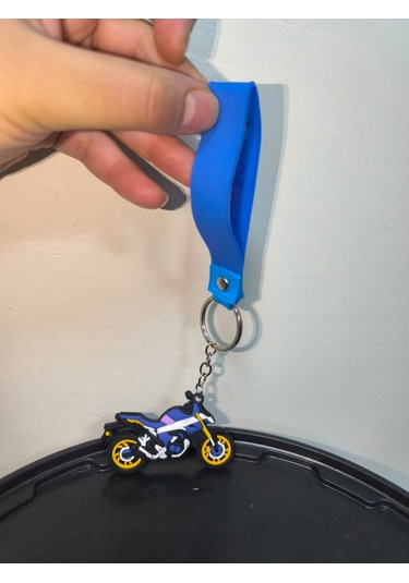 Silikon Kaliteli Motosiklet Anahtarlığı Esnek, Dayanıklı Ve Şık Tasarım Lacivert