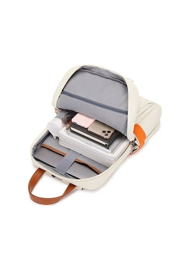 Tongxida Hm8011 Çok Amaçlı 15,6 Laptop Sırt Çantası Gri Bej