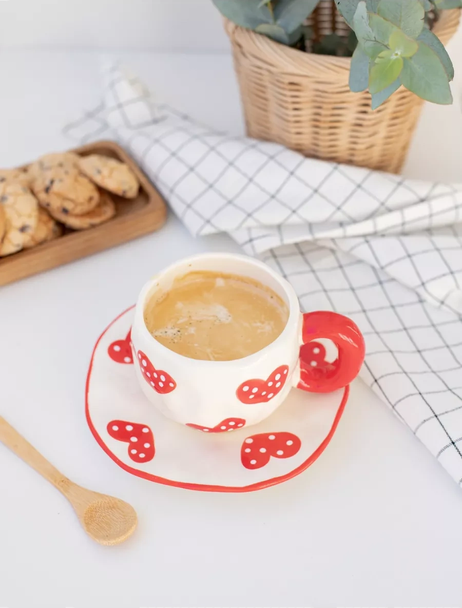 Perex Çay Takımı, Fincan Ve Tabak Seti, El Yapımı Kâse 197882875 Sütlü