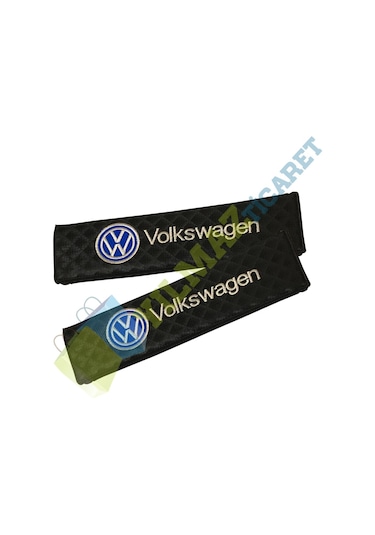 Volkswagen Logo Nakış İşleme Karbon Emniyet Kemer Pedi 2 Adet