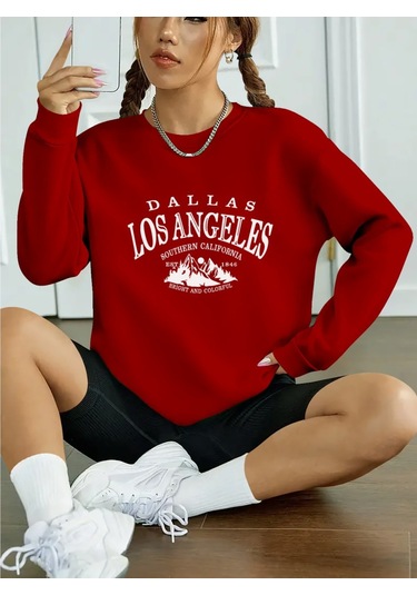 Supplierby Kadın Uzun Kollu Bisiklet Yaka Viskon Iki Iplik Bluz Bordo