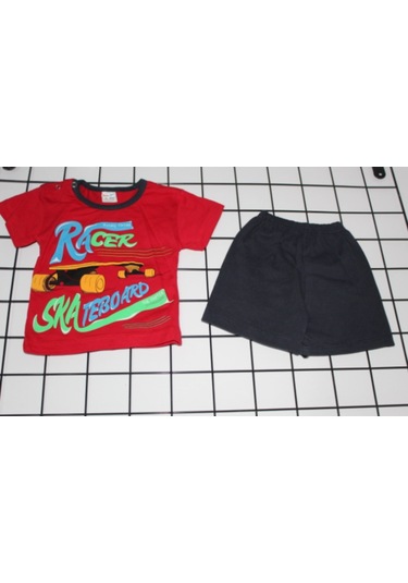 Beyzababykids Kaykay Baskılı Erkek Bebek Şortlu Ikili Takım