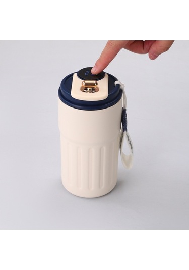 Pazly 316 Paslanmaz Çelik Araba Kahve Fincanı Termos Beyaz Beyaz