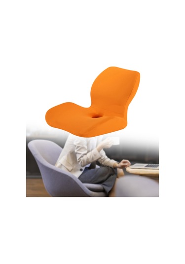 Suntek Bel Destek Yastığı Ergonomik Sandalye Sırt Yurt Oturma Turuncu Artış Turuncu
