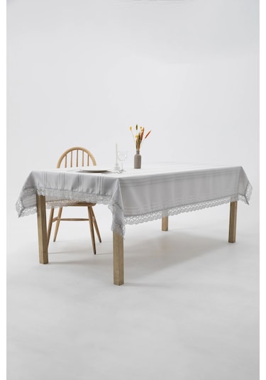 Defne Leke Tutmaz Masa Örtüsü 160x220 - Gri Gri