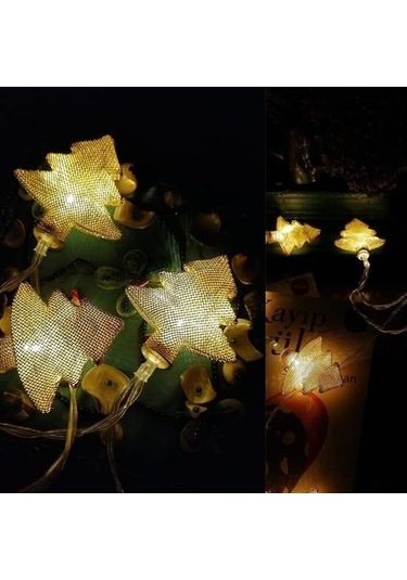 Buffer Metal Örgülü Çam Ağacı Şeklinde Günışığı Şerit Led Işık Zinciri -m11 Sarı