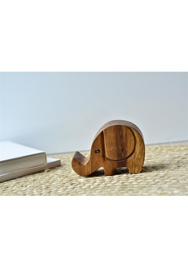 El Yapımı Ahşap Fil Telefon Tutucu / Telefon Standı