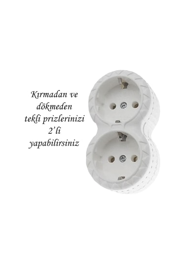 2 Li Topraklı Çoklu Grup Priz Çoğaltma Ikili Fiş Piriz