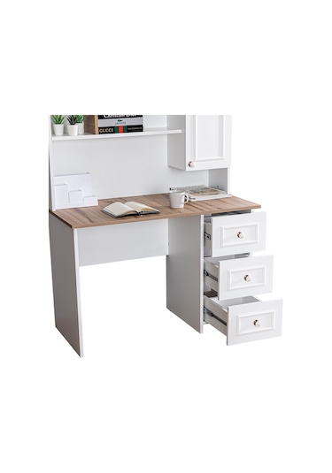 Setaymobilya Bilgisayar Masası, Bahar Üniteli Çalışma Masası Beyaz