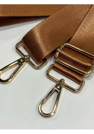 Çanta Sapı / Polyester Gold Detaylı Çanta Sapı - Taba Taba